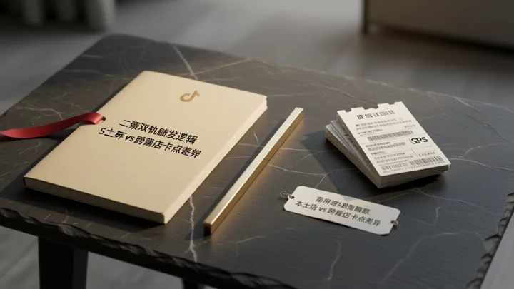 The left column covers legal entity identification and business licenses (the focus for local store second review); the right column covers logistics documents and waybills (the focus for cross-border store second review). Both tracks run in parallel.