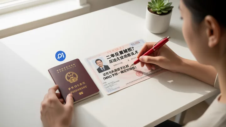 双手逐字比对护照与营业执照法人信息，验证主体一致性