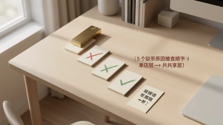 五个驳回原因按诊断优先级排列的示意