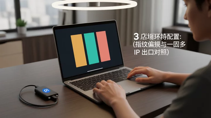 一台工作站上三个浏览器 Profile 隔离配置的桌面视角