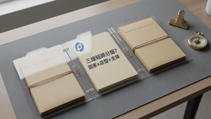 三个文件夹分组示意国家组与店型主体三维矩阵结构