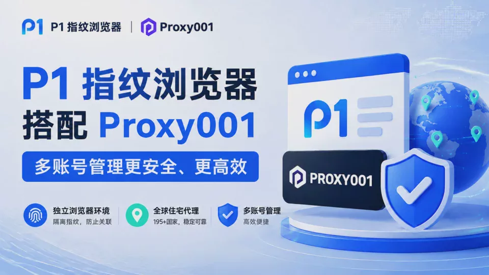 P1 Browser Paired with Proxy001｜Fingerprint Isolation and Proxy Combination to Ensure Secure Cross-Border Multi-Account Operations