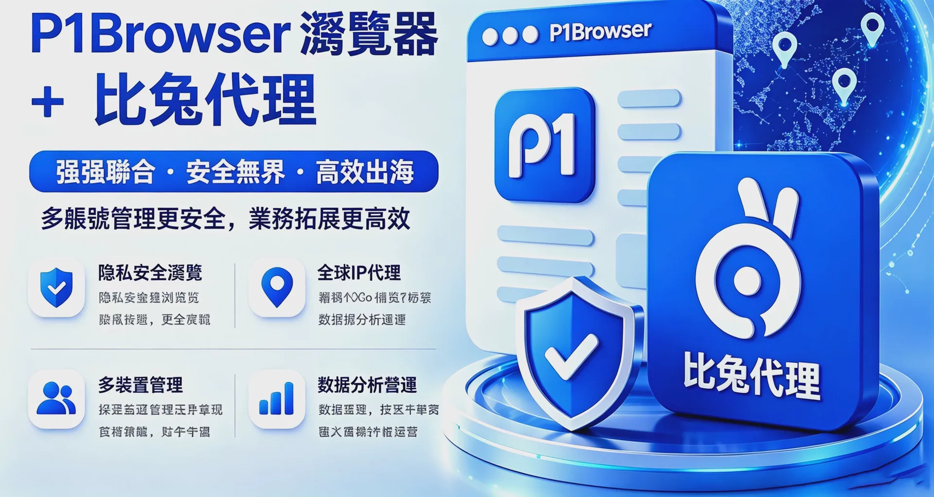 P1Browser+比兔代理：海外社群媒體在地化營運完整解決方案