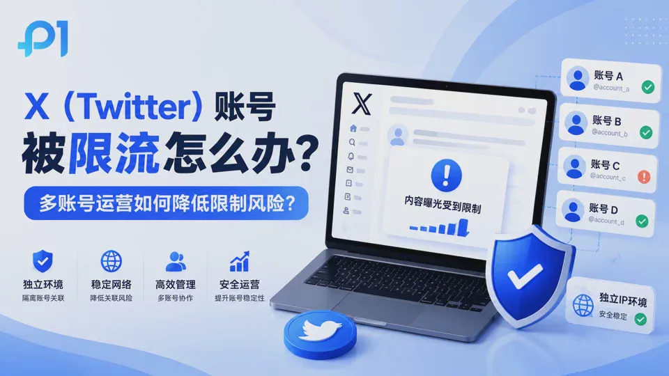 X（Twitter）帳號被限流怎麼辦？多帳號運營如何降低帳號限制風險？